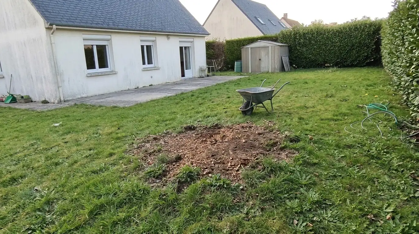 Après : souche rognée sous le niveau du sol